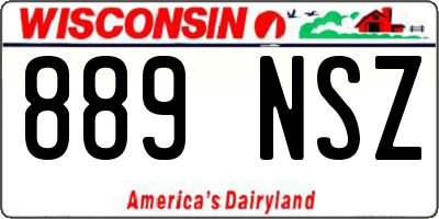 WI license plate 889NSZ