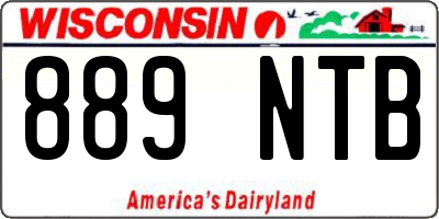 WI license plate 889NTB