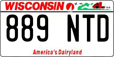 WI license plate 889NTD
