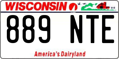 WI license plate 889NTE