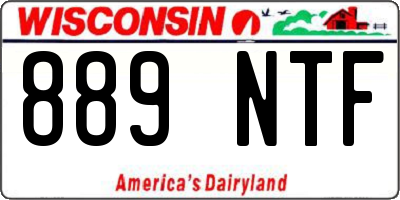 WI license plate 889NTF