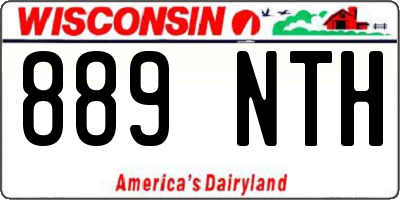 WI license plate 889NTH