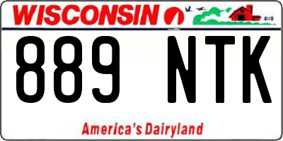 WI license plate 889NTK