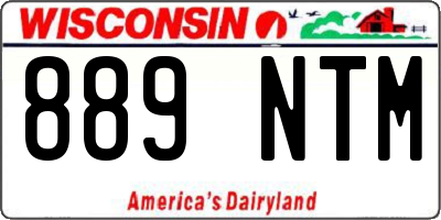 WI license plate 889NTM
