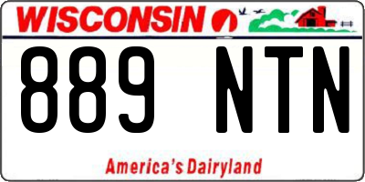 WI license plate 889NTN