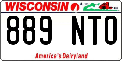 WI license plate 889NTO