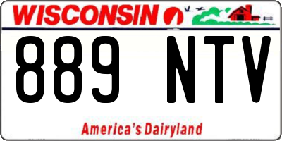 WI license plate 889NTV