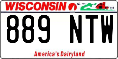 WI license plate 889NTW
