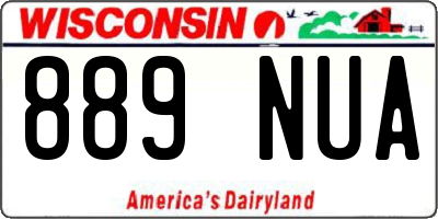 WI license plate 889NUA