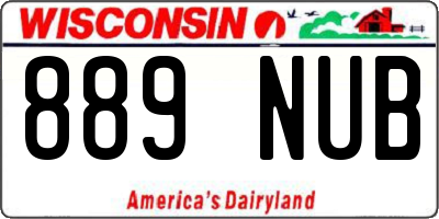 WI license plate 889NUB