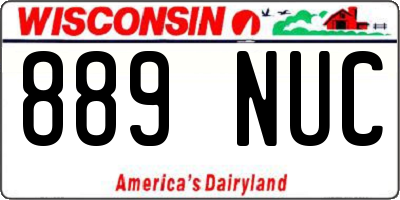 WI license plate 889NUC