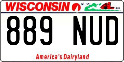 WI license plate 889NUD