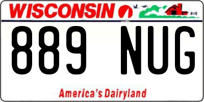 WI license plate 889NUG