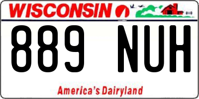 WI license plate 889NUH