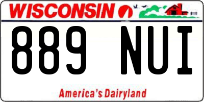 WI license plate 889NUI
