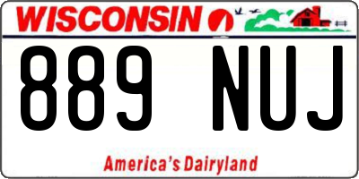 WI license plate 889NUJ