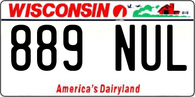 WI license plate 889NUL