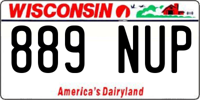 WI license plate 889NUP