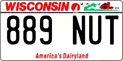 WI license plate 889NUT