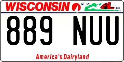 WI license plate 889NUU