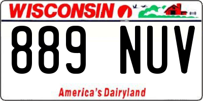 WI license plate 889NUV