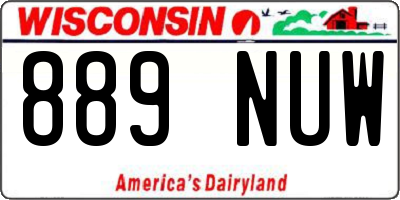 WI license plate 889NUW