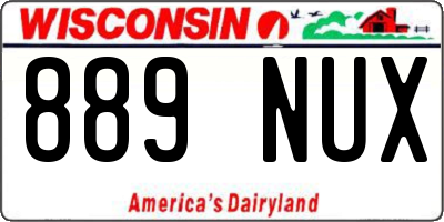 WI license plate 889NUX