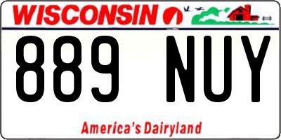 WI license plate 889NUY