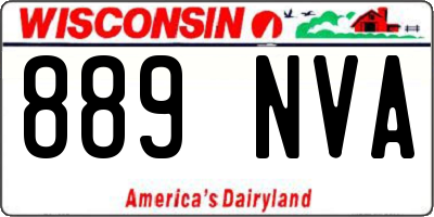 WI license plate 889NVA