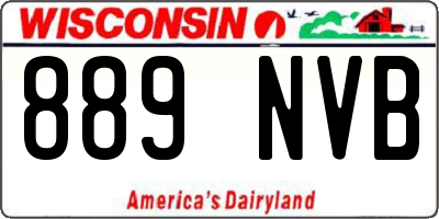 WI license plate 889NVB