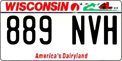 WI license plate 889NVH