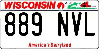 WI license plate 889NVL