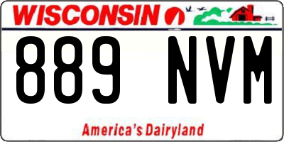 WI license plate 889NVM