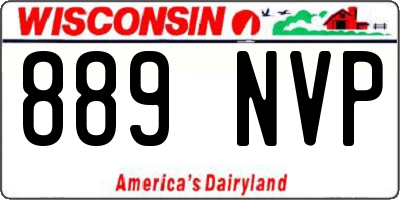WI license plate 889NVP
