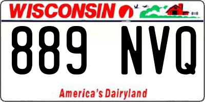 WI license plate 889NVQ