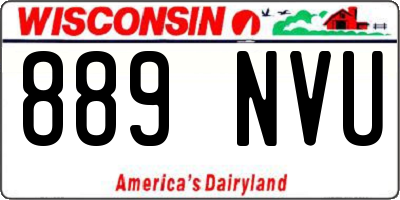 WI license plate 889NVU