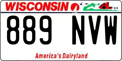 WI license plate 889NVW