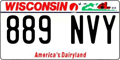 WI license plate 889NVY
