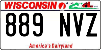 WI license plate 889NVZ