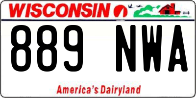WI license plate 889NWA