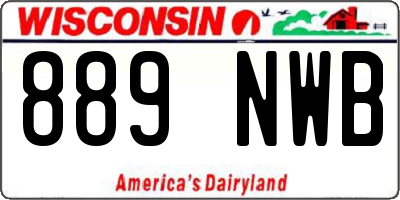 WI license plate 889NWB