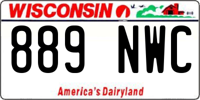 WI license plate 889NWC