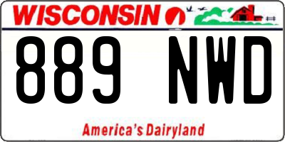 WI license plate 889NWD