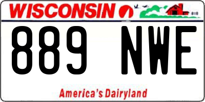 WI license plate 889NWE