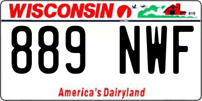 WI license plate 889NWF