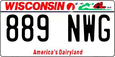 WI license plate 889NWG