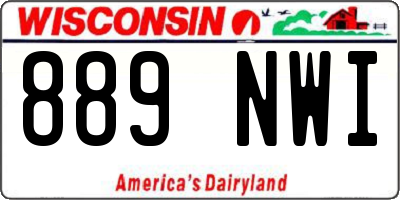 WI license plate 889NWI