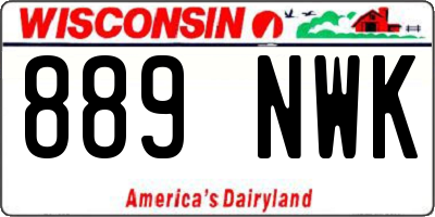 WI license plate 889NWK