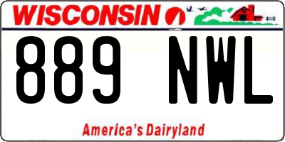 WI license plate 889NWL