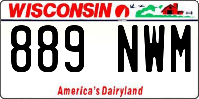 WI license plate 889NWM